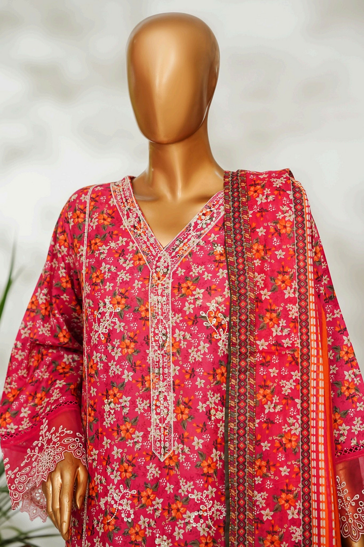 Stitched 3 Piece Exclusive Emb Lawn
