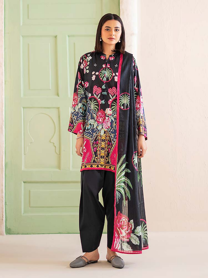 POPLIN 3-Piece Unstitched Digital Printed Lawn Suit