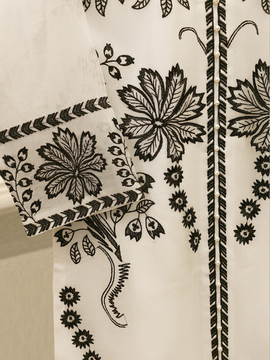 2 Piece - Pure Embroidered Cotton Net Suit