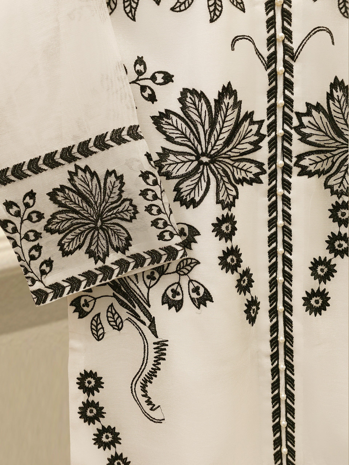 2 Piece - Pure Embroidered Cotton Net Suit