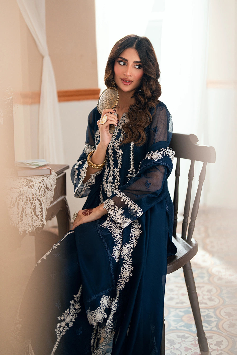 Sequins Embroidered Chiffon