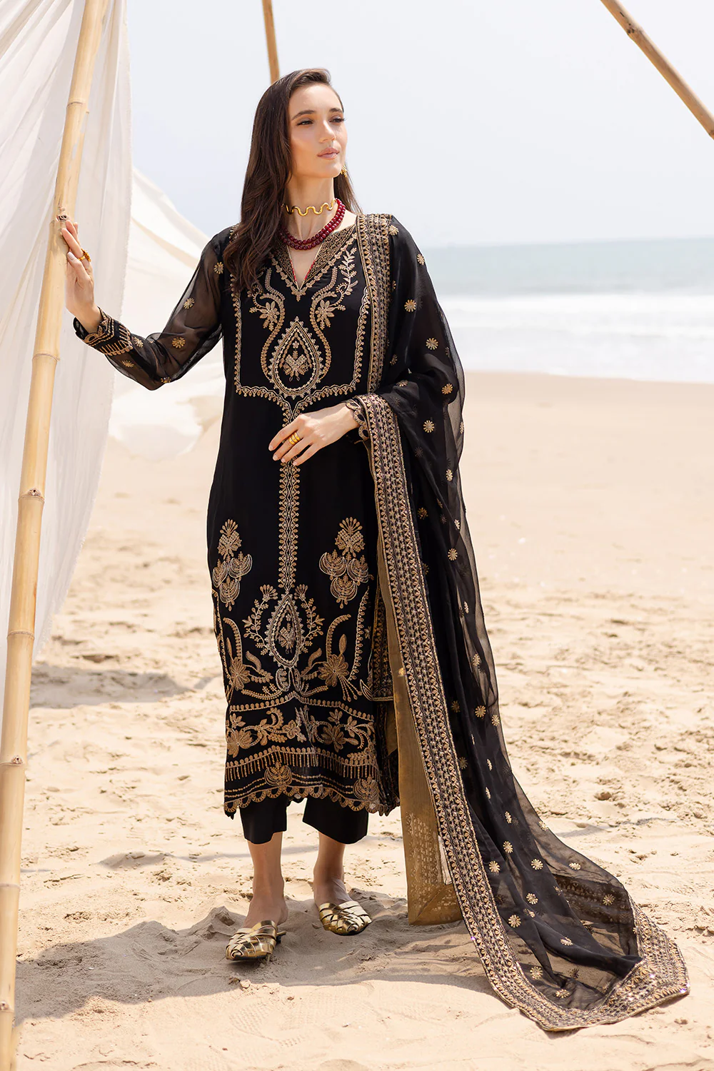 3 Piece Embroirdered Chiffon