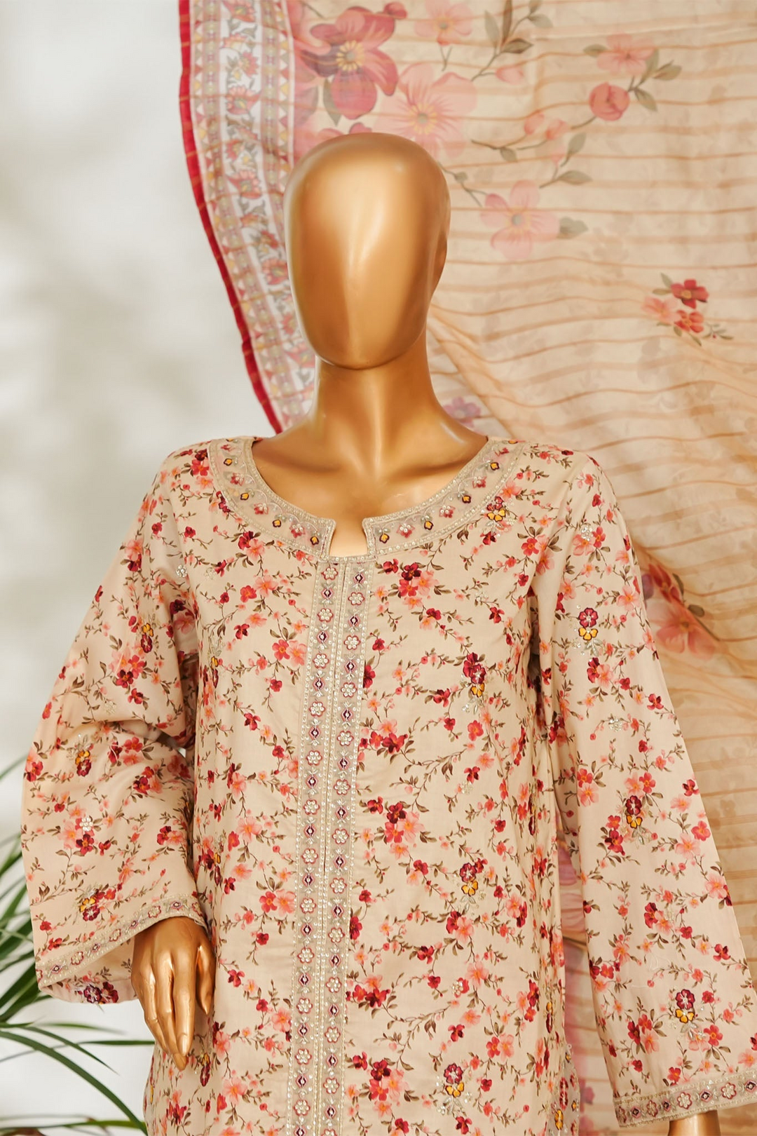 Stitched 3 Piece Exclusive Emb Lawn