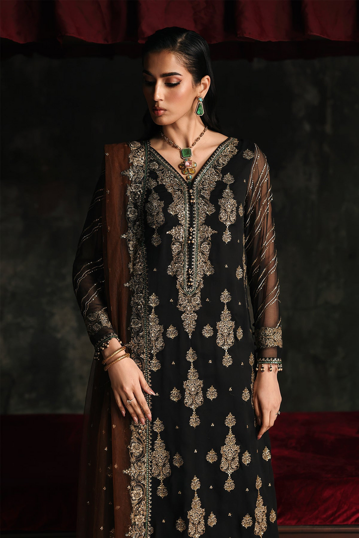 3 Pc Embroidered Dyed Chiffon
