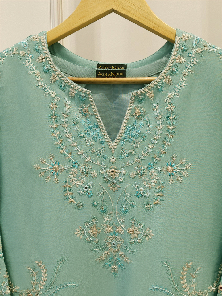 2 Piece- Pure Embroidered Sheesha Silk Suit