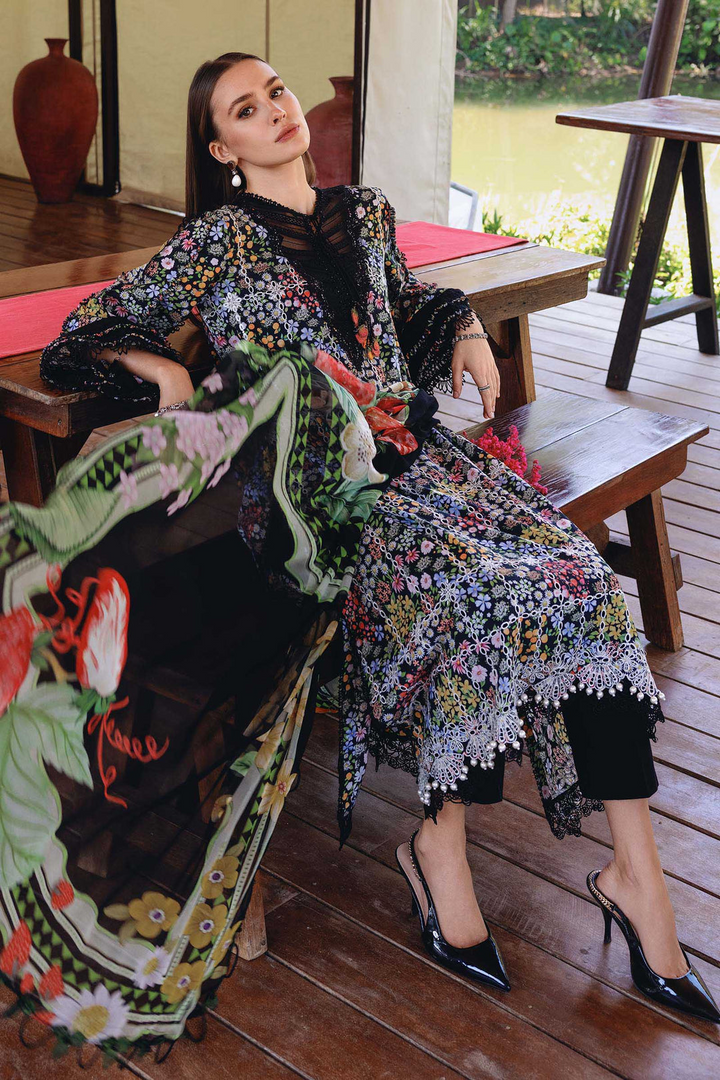 3 Piece Unstitched Embroidered Lawn Suit