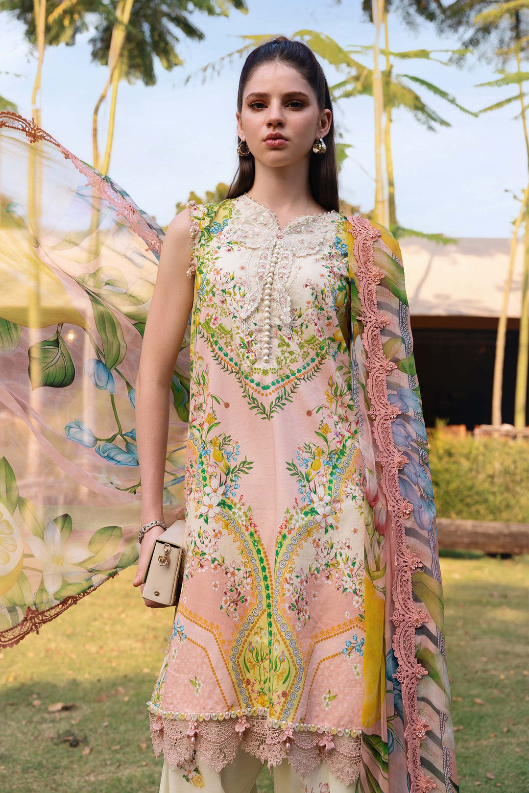 3 Piece Unstitched Embroidered Lawn Suit