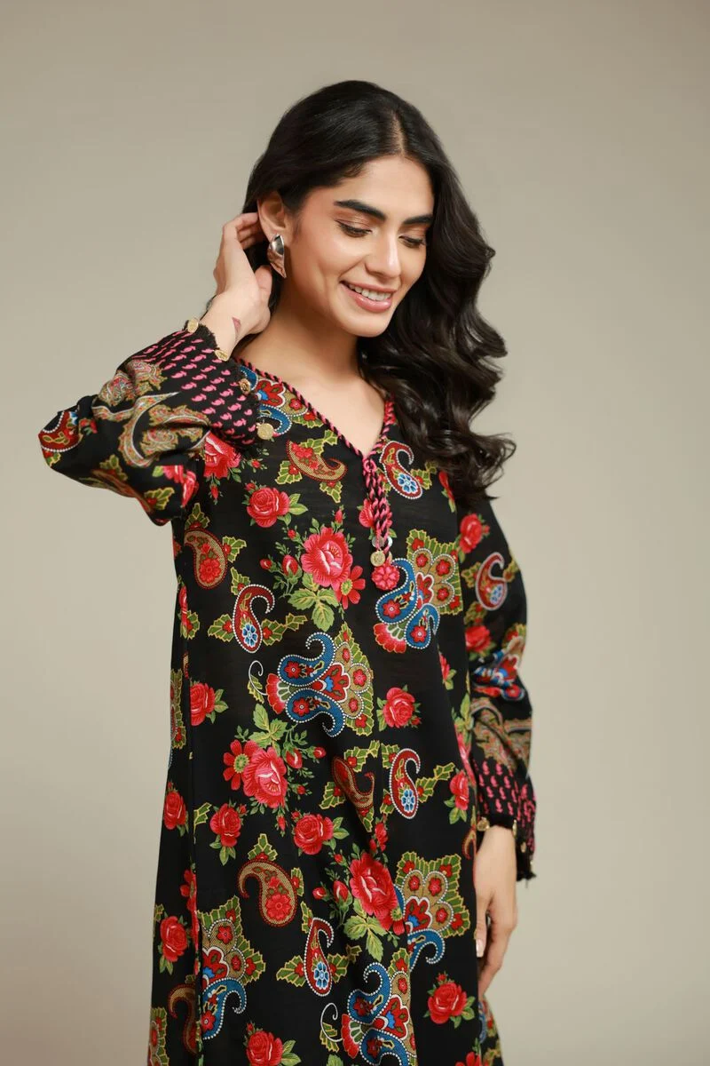 Floral Longline Kurta With Pant