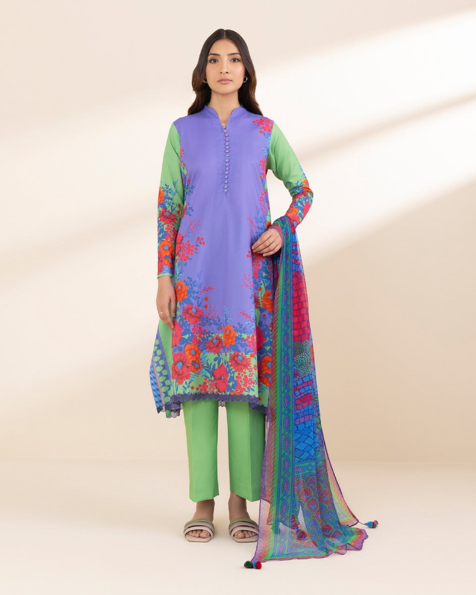 3 PIECE-PRINTED LAWN SUIT
