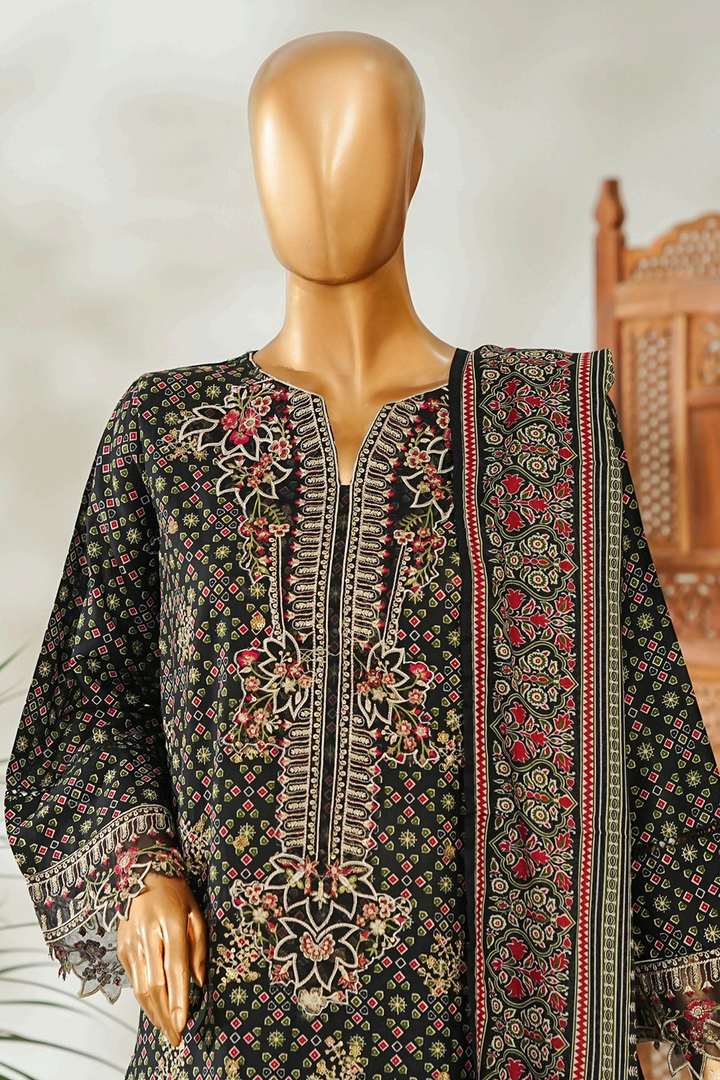 Stitched 3 Piece Exclusive Emb Lawn