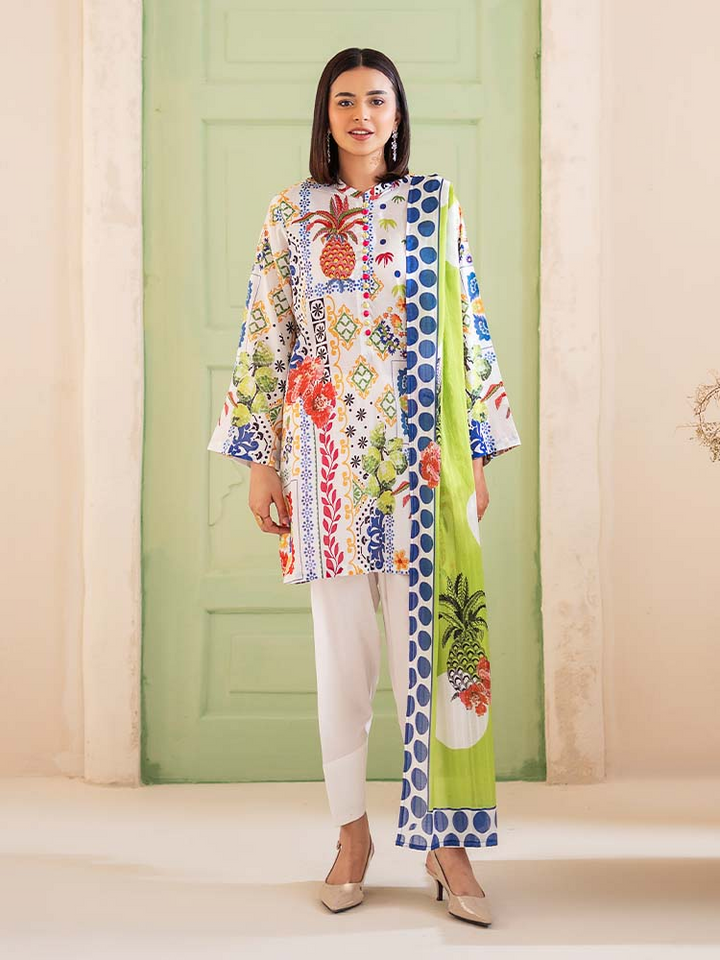 POPLIN 3-Piece Unstitched Digital Printed Lawn Suit