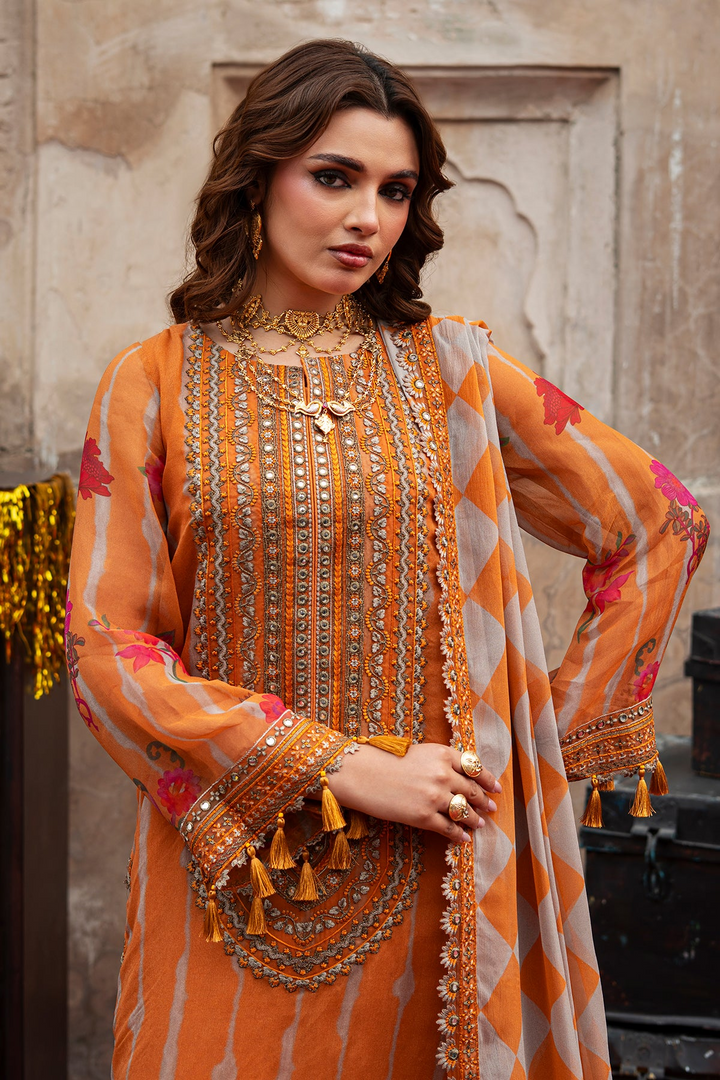 3-pc Unstitched Embroidered Printed Chiffon Collection