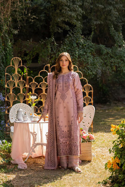 Embroidered Cotton Net 3-Piece Suit