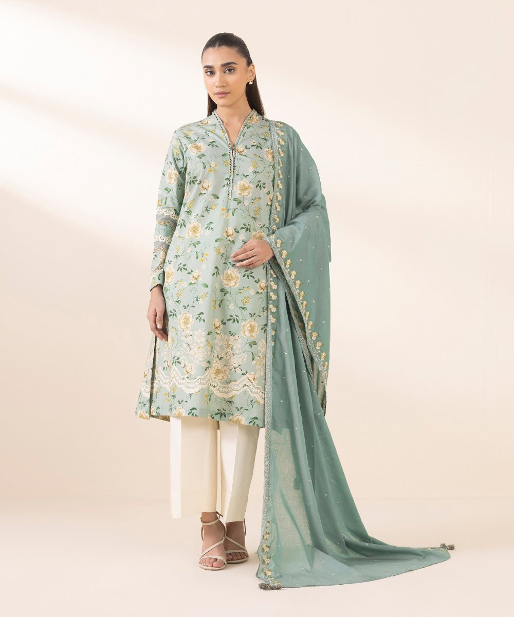 2 PIECE EMBROIDERED COTTON SUIT