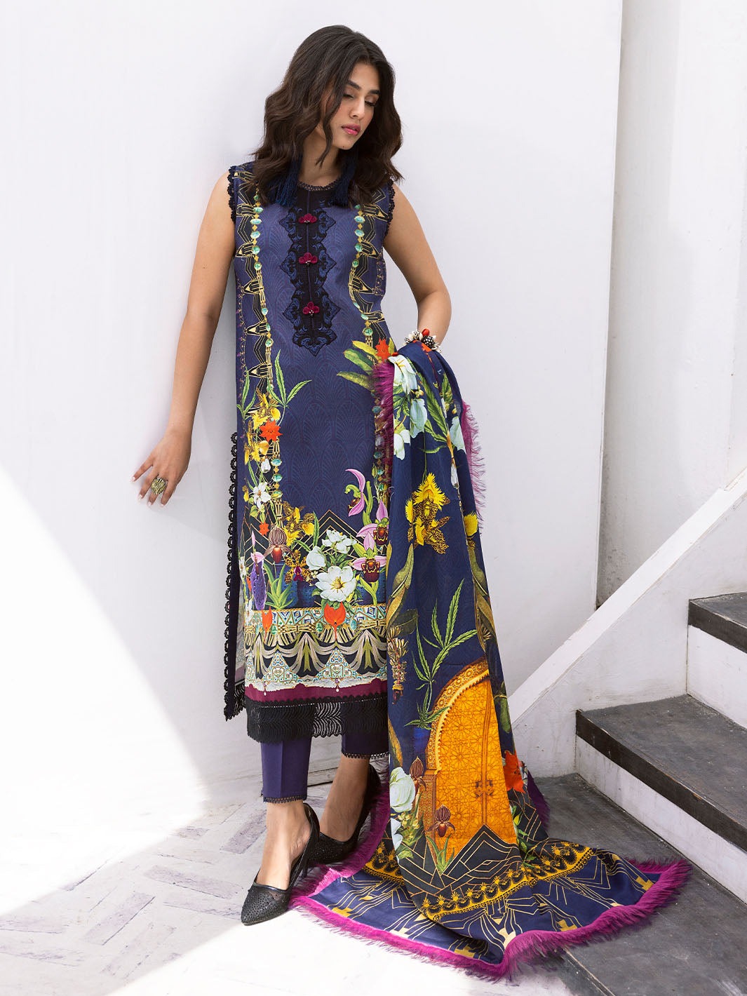 ROHEENAZ LEYA PRINTED LAWN-Wave Rider