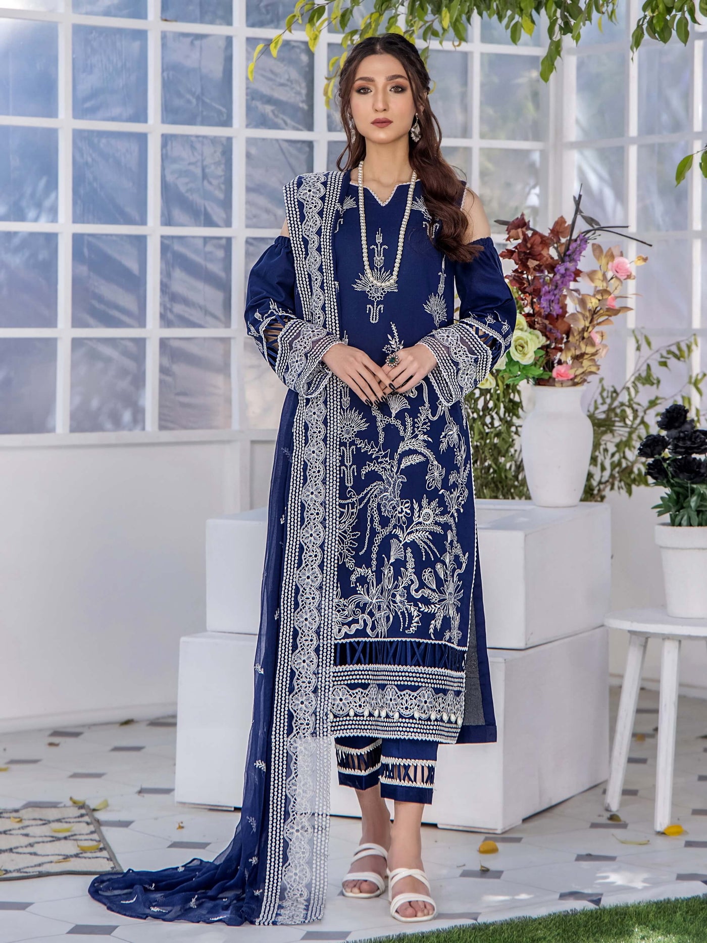 Afsoon by Humdum Embroidered Swiss Lawn