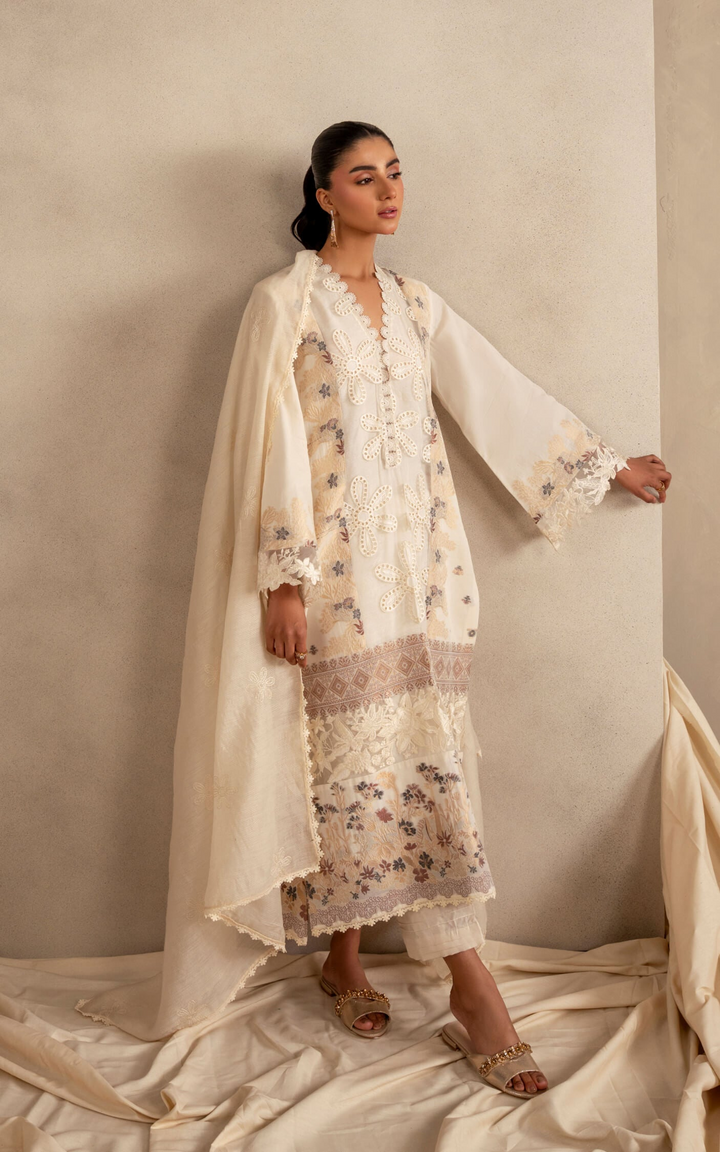 Meraki 3pcs Embroidered Unstitched Summer