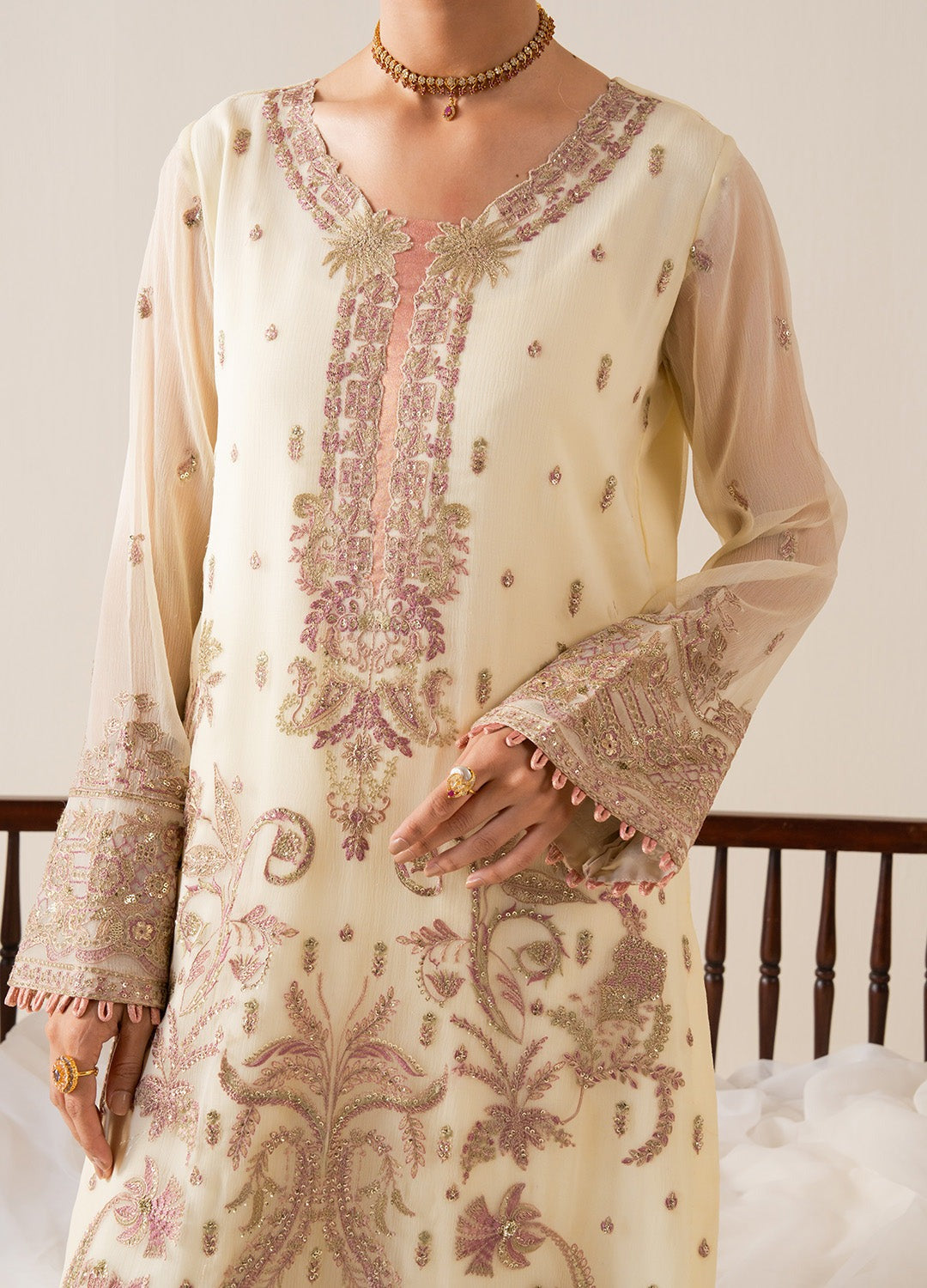Freesia Zaib Embroirdered Chiffon