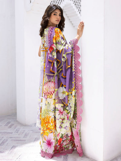 ROHEENAZ LEYA PRINTED LAWN-Orchid Oasis