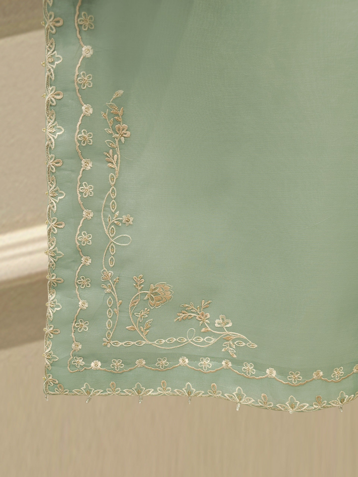3 Piece - Pure Organza Embroidered Suit
