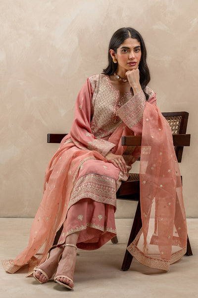 3 PIECE EMBROIDERED RAW SILK SUIT (LUXURY-PRET)