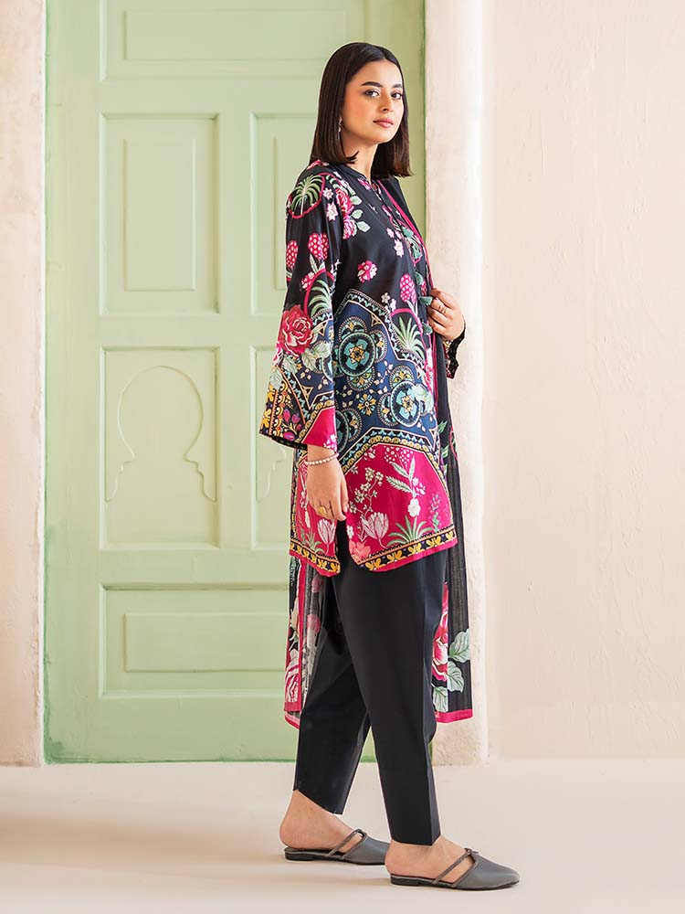 POPLIN 3-Piece Unstitched Digital Printed Lawn Suit