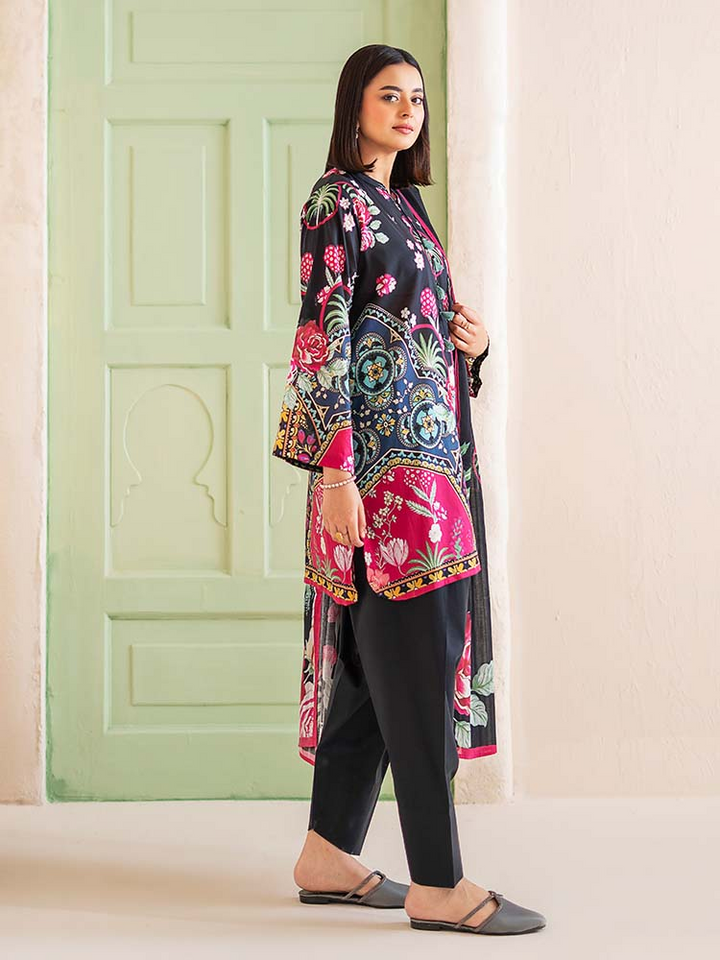 POPLIN 3-Piece Unstitched Digital Printed Lawn Suit