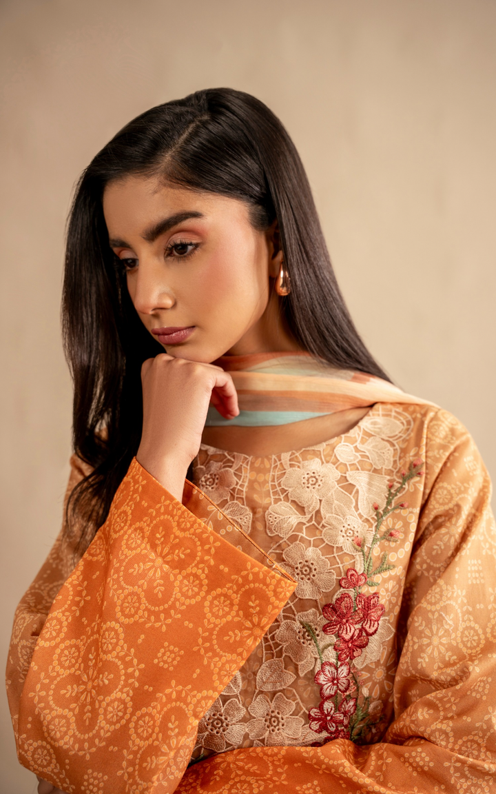 Meraki 3pcs Embroidered Unstitched Summer