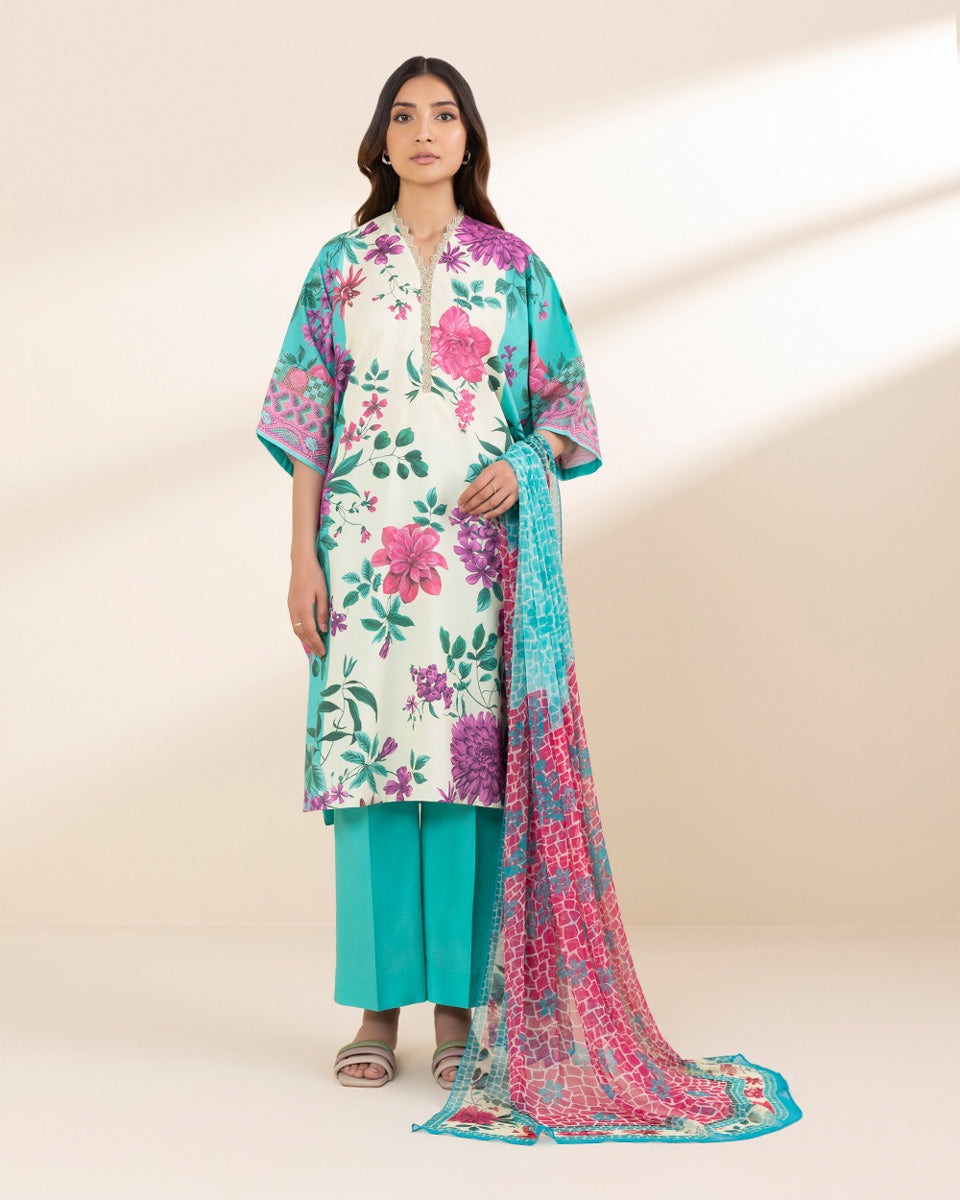 3 Piece - Embroidered Lawn Suit