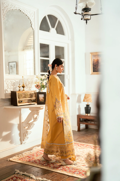 Embroidered Cotton Net 3-Piece Suit