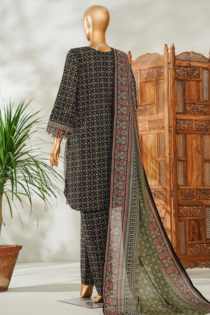 Stitched 3 Piece Exclusive Emb Lawn