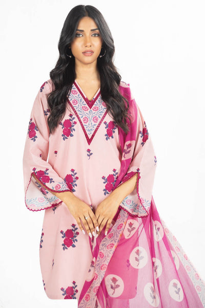 ALKARAM STUDIO PRINTED LAWN SUIT SS-57.1-24-PINK