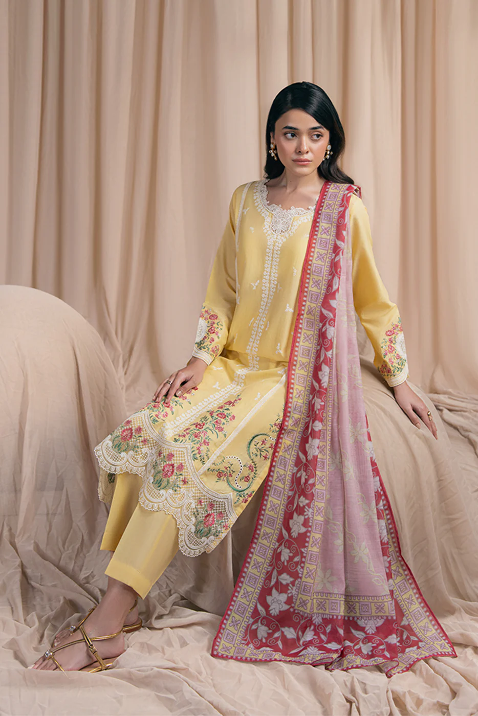 3 PIECE EMBROIDERED MISSOURI SUIT (PRET)