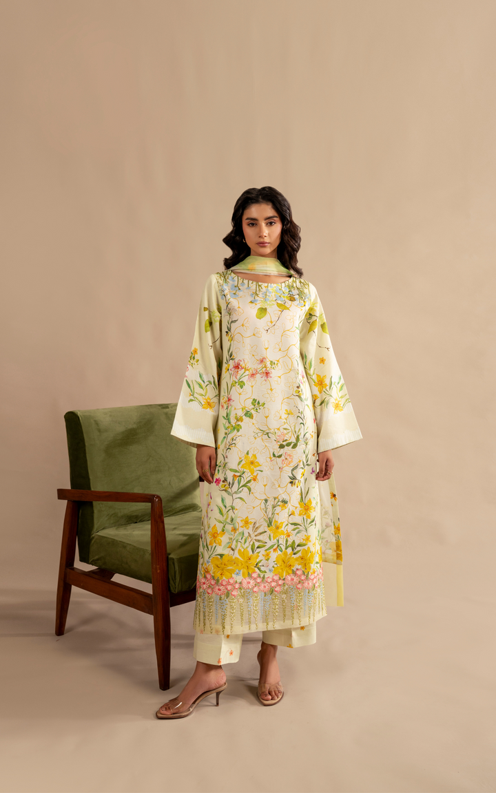 Meraki 3pcs Embroidered Unstitched Summer
