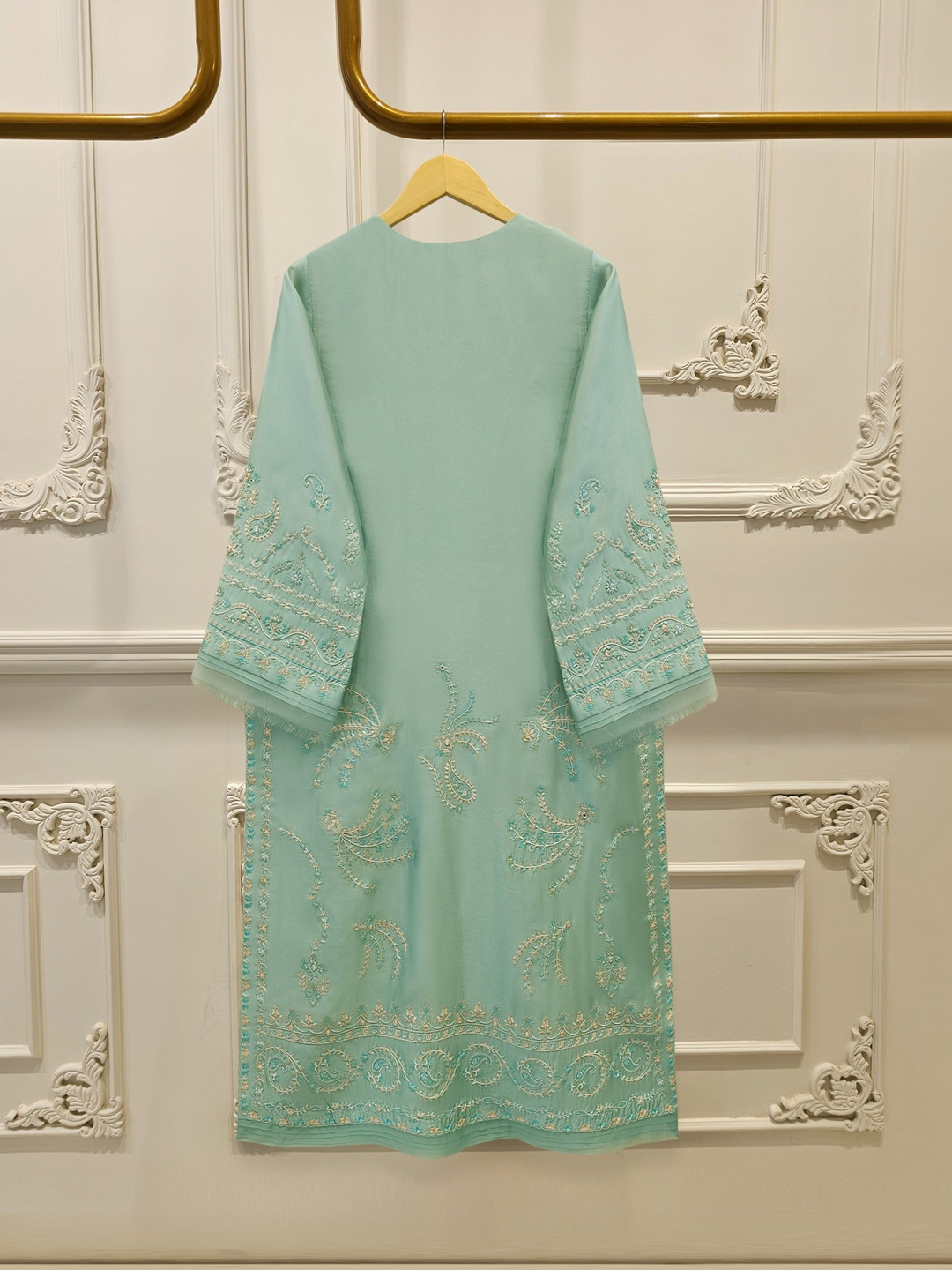 2 Piece- Pure Embroidered Sheesha Silk Suit