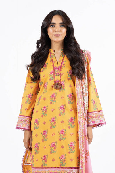 ALKARAM STUDIO PRINTED LAWN SUIT SS-58.1-24-YELLOW