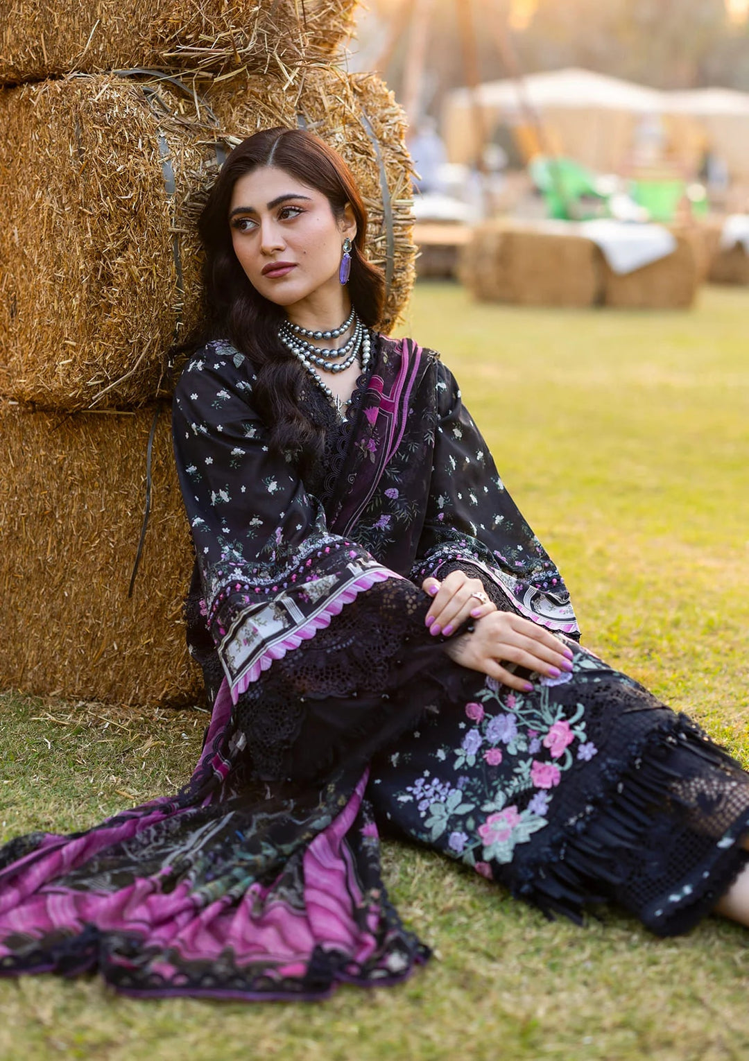 CHIKANKARI PRINTS WITH CHIFFON DUPATTA