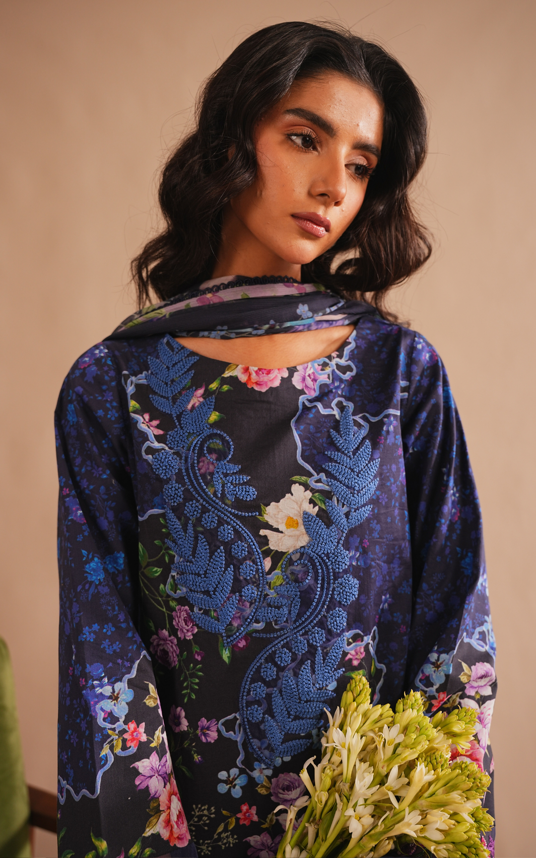 Meraki 3pcs Embroidered Unstitched Summer