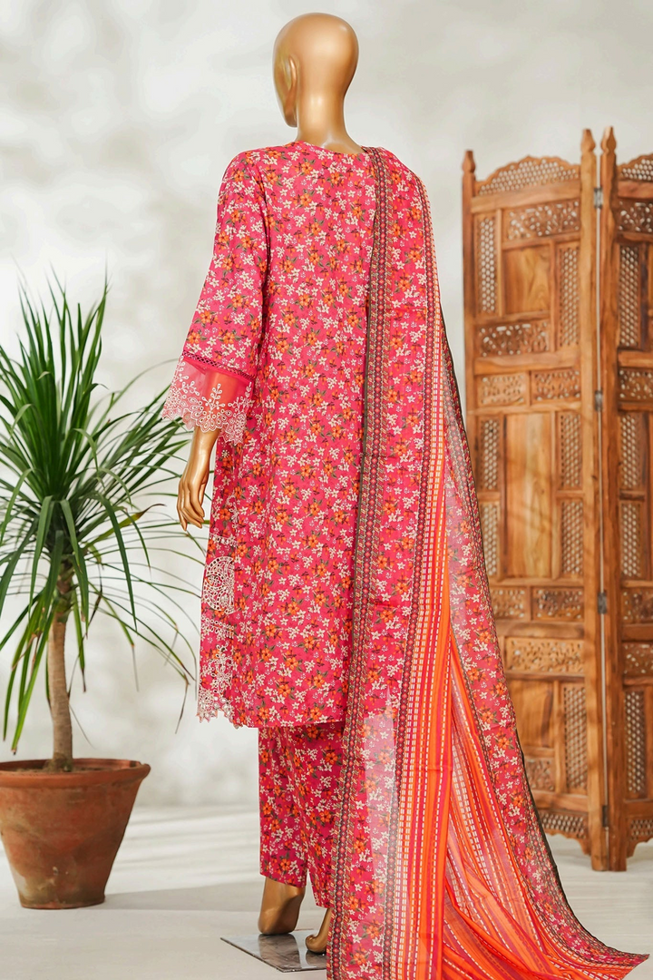 Stitched 3 Piece Exclusive Emb Lawn