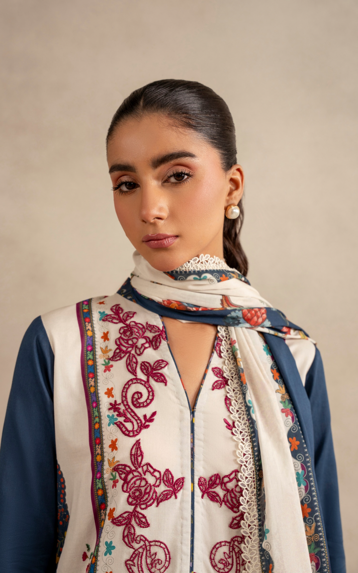 Meraki 3pcs Embroidered Unstitched Summer