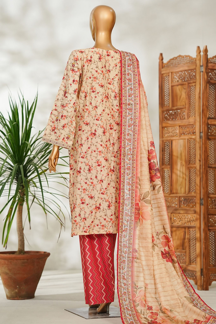 Stitched 3 Piece Exclusive Emb Lawn