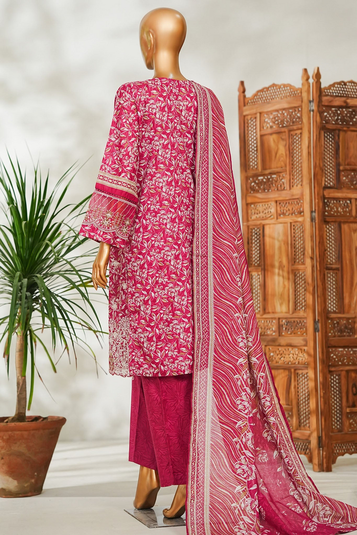 Stitched 3 Piece Exclusive Emb Lawn