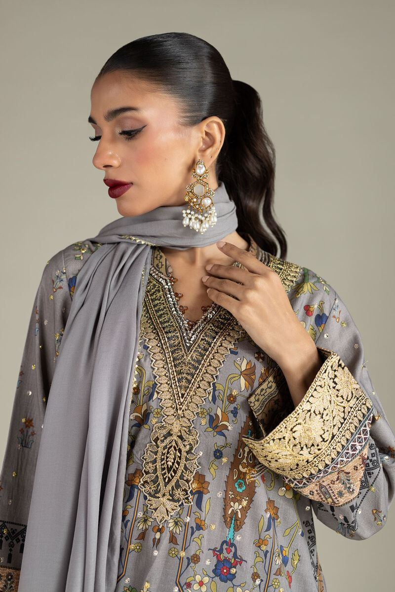 Embroidered | Raw Silk 3 Piece Co-ord Set