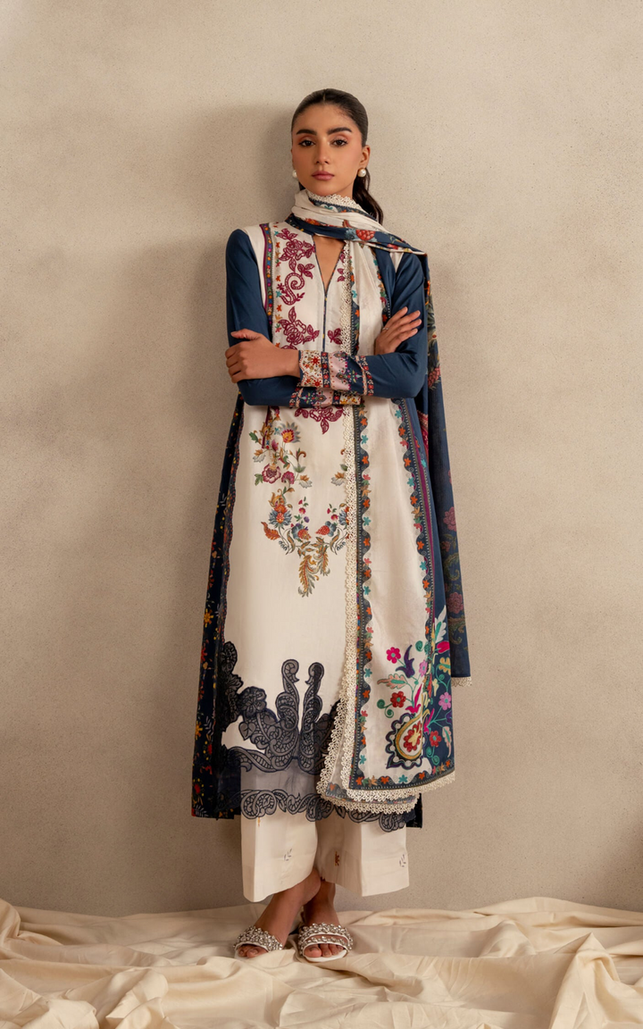 Meraki 3pcs Embroidered Unstitched Summer