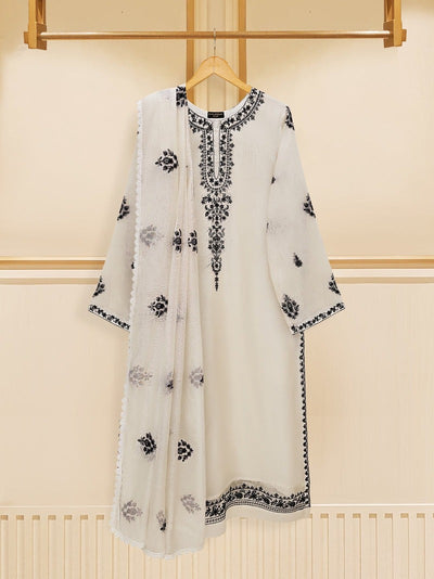 AGHA NOOR Pure Cotton Net Embroidered Suit