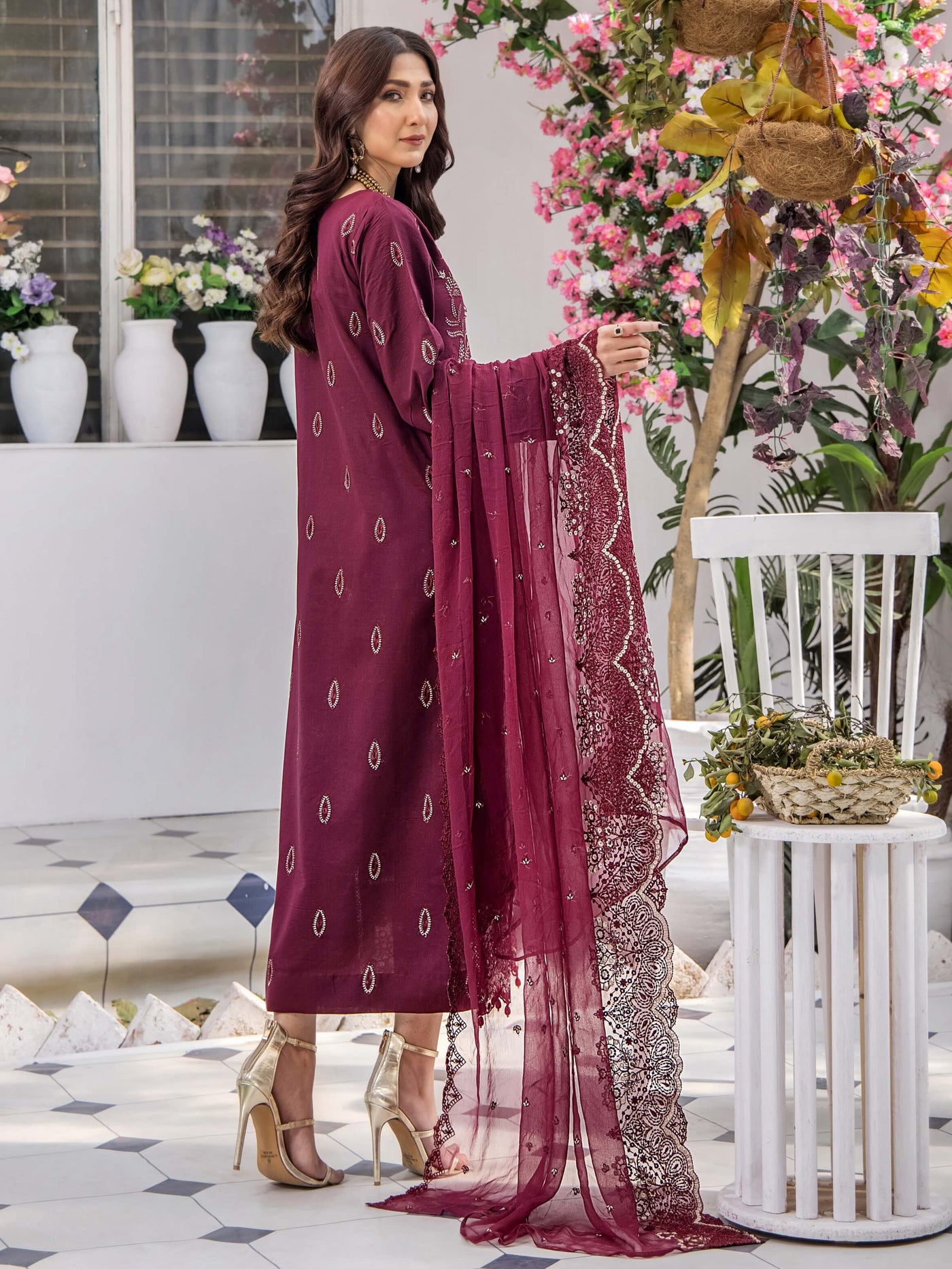 Afsoon by Humdum Embroidered Swiss Lawn