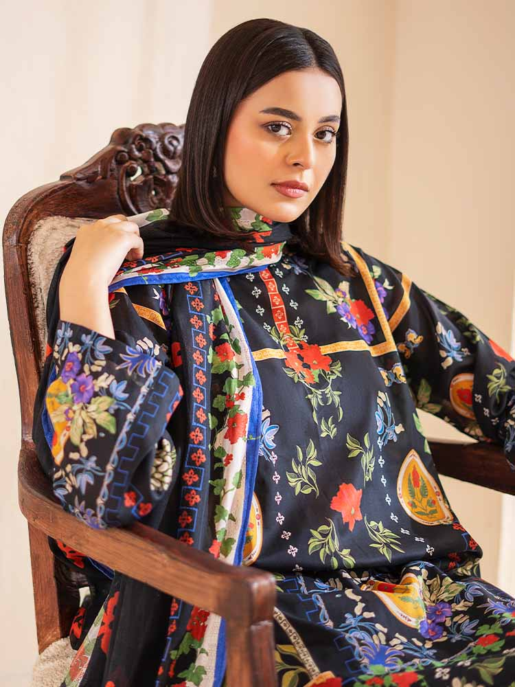 POPLIN 3-Piece Unstitched Digital Printed Lawn Suit