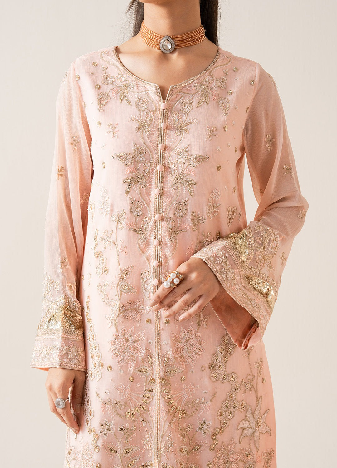 Freesia Zaib Embroirdered Chiffon