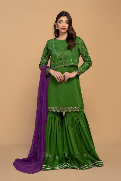 Maria. B Luxury Pret - Lawn Suit Green DW-EF23-53