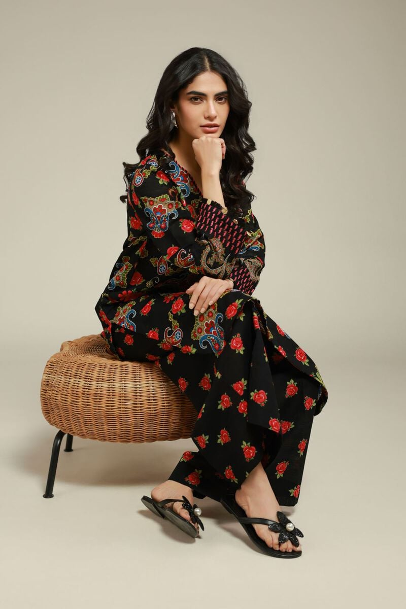 Floral Longline Kurta With Pant